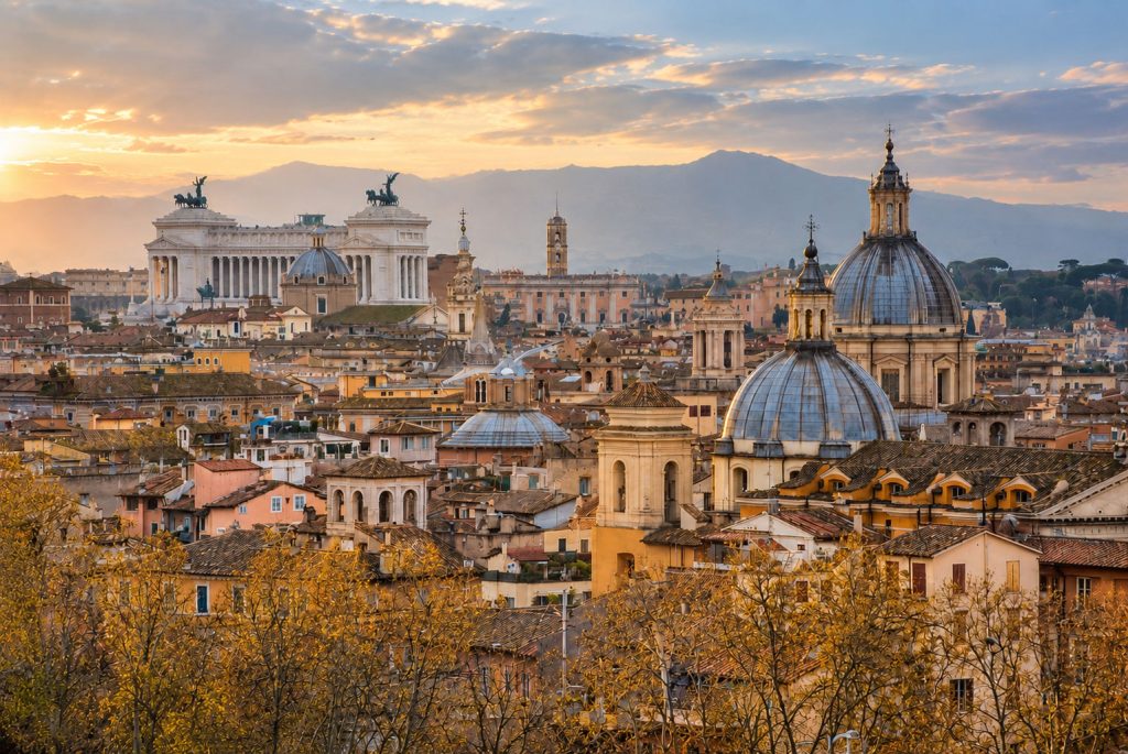 Panorama di Roma al tramonto 1